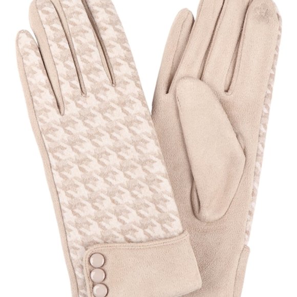 SMART TOUCH GLOVES W/ BUTTON - tan - Picture 2 of 3